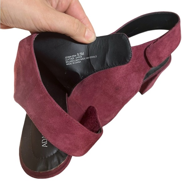 Adam Tucker | Jenna Slingback Strap Booties | Deep Red | Leather | Size 8.5 - Picture 4 of 7